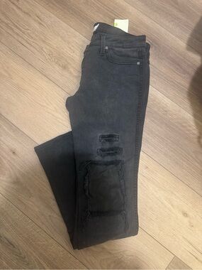Vintage Frankie B Los Angeles Originsls Women’s Black Distressed Patch Jeans